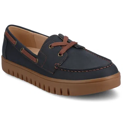 Journee Womens Marion Boat Shoe Loafer In Blue