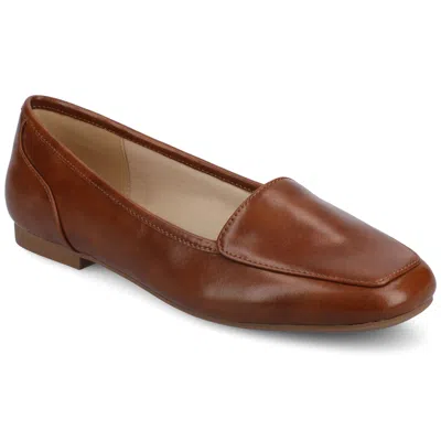 Journee Womens Noelia Medium And Wide Width Career Ballet Flats In Brown