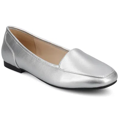 Journee Womens Noelia Medium And Wide Width Career Ballet Flats In Silver