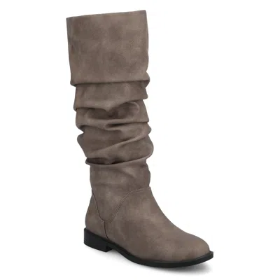 Journee Womens Pennie Wide Width Knee High Casual Slouchy Boots In Gray