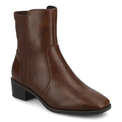 Journee Womens Renna Medium And Wide Width Chelsea Boots In Brown