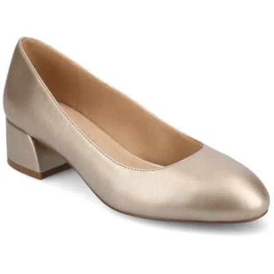Journee Womens Saarii Medium And Wide Width Pumps In Gold