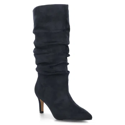 Journee Womens Sonnet Knee High Extra Wide-calf Slouchy Boots In Blue