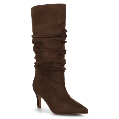 Journee Womens Sonnet Knee High Extra Wide-calf Slouchy Boots In Brown