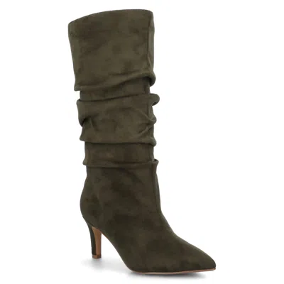 Journee Womens Sonnet Knee High Extra Wide-calf Slouchy Boots In Green