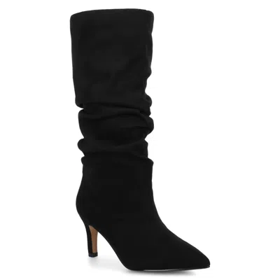 Journee Womens Sonnet Knee High Wide-calf Slouchy Boots In Black