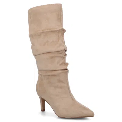 Journee Womens Sonnet Knee High Wide-calf Slouchy Boots In Brown