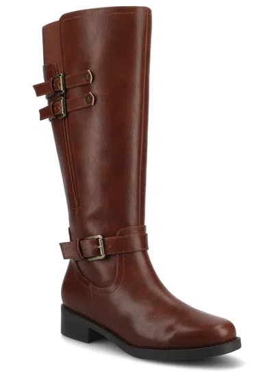 Journee Womens Sonny Knee High Extra Wide-calf Casual Boots In Brown