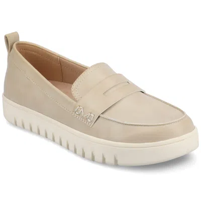 Journee Womens Tayla Medium And Wide Width Penny Loafer In Neutral