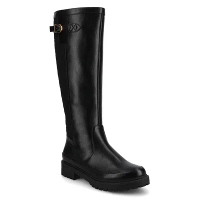 Journee Womens Zemmie Knee High Casual Quilted Boots In Black