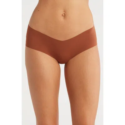Journelle Estelle Lace Trim Stretch Cotton Hipster Panties In Cannelle