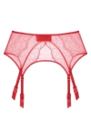 Journelle Lexi Lace Suspender Belt In Tulipe