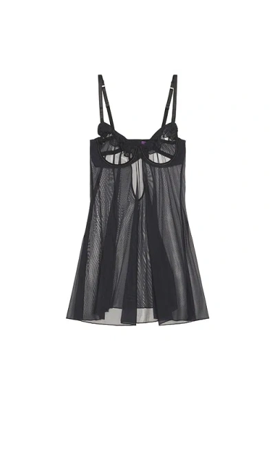 Journelle Odette Open Cup Chemise In Black