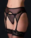 Journelle Odette Classic Mesh Garter Belt In Black