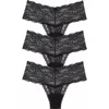 Journelle Sapna 3-pack Mid Rise Thongs In Noir