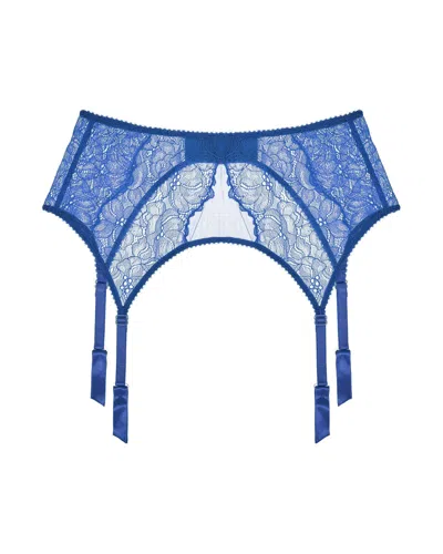 Journelle Lexi Lace Suspender Belt In Blue