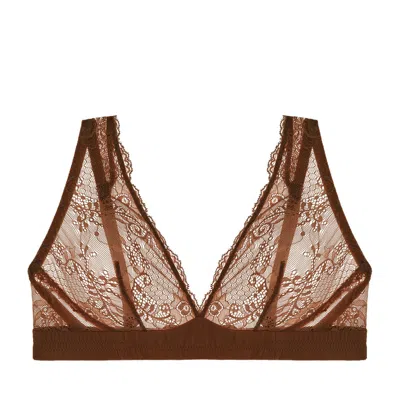 Journelle Women's Brown Sapna Plunge Bralette Chocolat