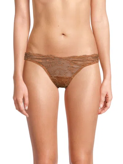 Journelle Women's Mae Lace Thong Panty In Brown