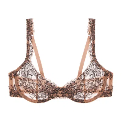 Journelle Women's Neutrals / Black Chloe Demi Bra Praline Noir In Brown