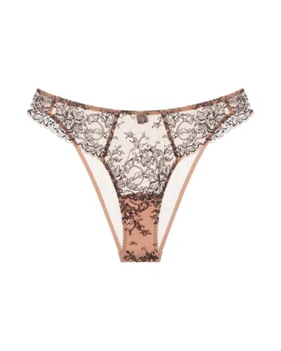 Journelle Women's Neutrals / Black Chloe French Knicker Praline Noir In Multi