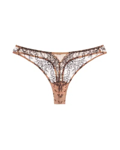 Journelle Women's Neutrals / Black Chloe Thong Praline Noir