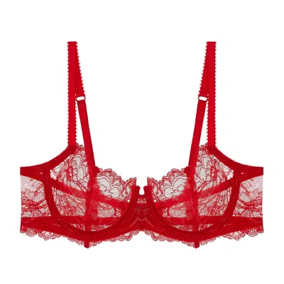 JOURNELLE WOMEN'S RED ANAIS LOW BALCONETTE BRA SCARLET