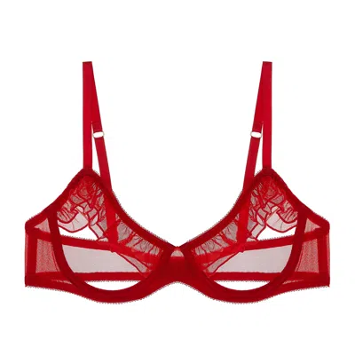 JOURNELLE WOMEN'S RED ODETTE OPEN CUP BRA SCARLET