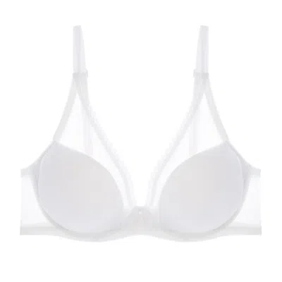 Journelle Women's White Victoire Plunge Bra Alabaster