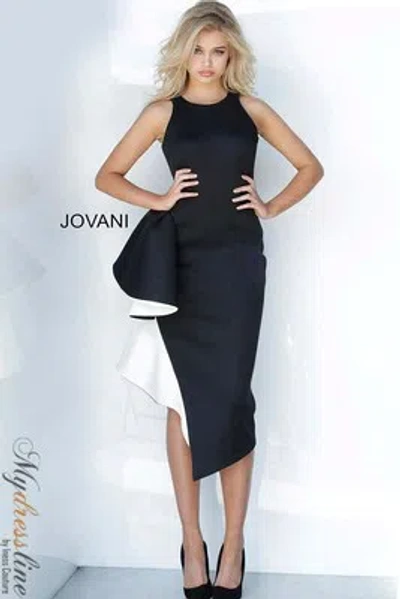 Pre-owned Jovani 00572 Evening Dress Lowest Price Guarantee Authentic In Black/white