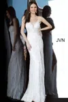 Jovani 00864 Long Bridal Gown Beaded Lace Wedding Dress In White