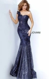 Jovani 02445 Long One Shoulder Prom Gown In Blue