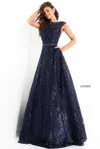 Jovani 02514 Long Formal A Line Evening Dress In Blue