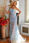 Jovani 02895 Prom Mermaid Long Formal Sequin Dress In Blue