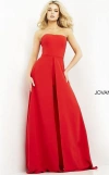 Jovani 03529 Long Strapless Jumpsuit In Red