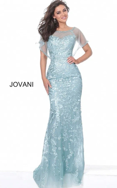 Jovani 04458 Fitted Lace Long Formal Dress In Green