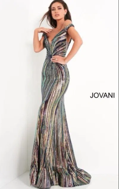 Jovani 04809 Off Shoulder Long Prom Dress In Yellow