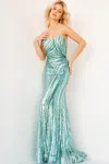 Jovani 04810 Mermaid Formal Long Sequin Prom Dress In Green