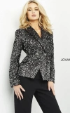 Jovani 04825 Formal Sequins Long Sleeve Blazer In Black