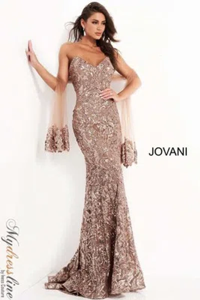 Pre-owned Jovani 05054 Evening Dress Lowest Price Guarantee Authentic In Copper