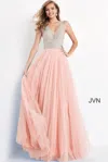 Jovani 05818 Prom Long Sleeveless Glitter Ball Gown In Pink