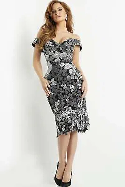 Pre-owned Jovani 06317 Evening Dress Lowest Price Guarantee Authentic In Black-silver-gunm