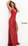Jovani 06426 Prom Long Formal Sexy High Slit Dress In Red