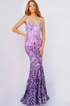 Jovani 06459 Fitted Sequin Long Formal Prom Dress In Purple
