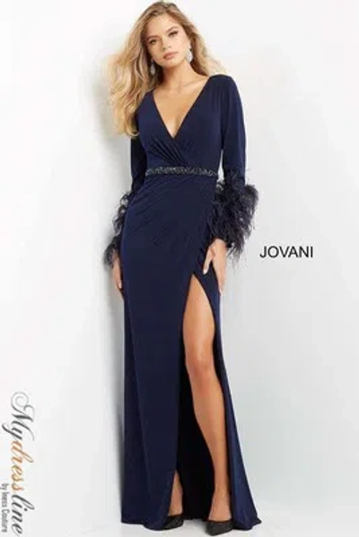 Pre-owned Jovani 06542 Evening Dress Lowest Price Guarantee Authentic In Navy