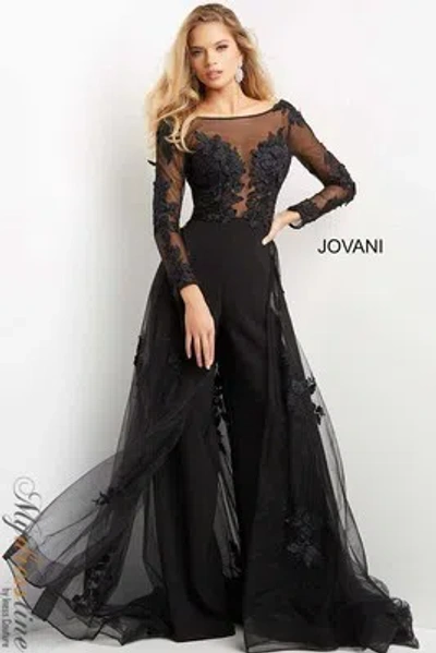 Pre-owned Jovani 06609 Evening Dress Lowest Price Guarantee Authentic In Black