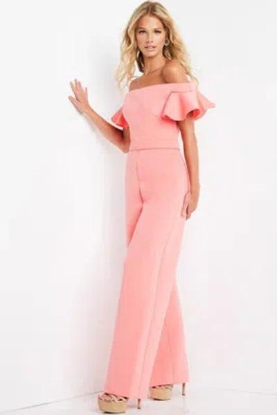 Pre-owned Jovani 06713 Evening Dress Lowest Price Guarantee Authentic In Light Coral