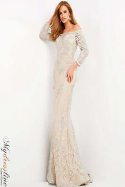 Pre-owned Jovani 06755 Evening Dress Lowest Price Guarantee Authentic In Taupe