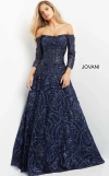 Jovani 06792 Sequin Long Lace Formal Evening Dress In Blue