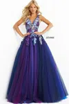 Jovani 06807 Prom Sleeveless Long Formal Ball Gown In Blue