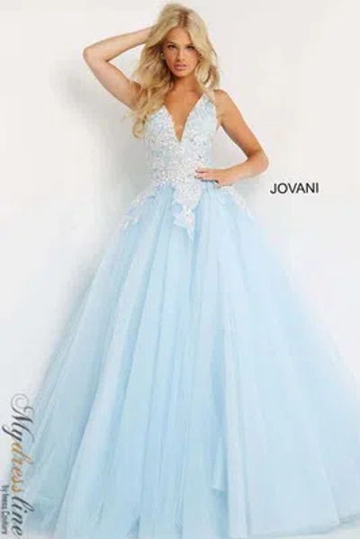 Pre-owned Jovani 06808 Evening Dress Lowest Price Guarantee Authentic In Light-blue